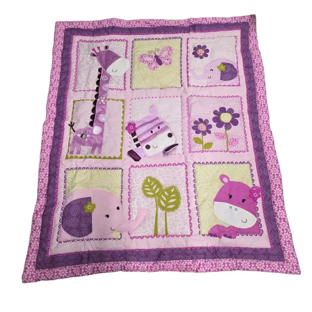 New Lambs & Ivy Hopscotch Jungle 3 Piece Bedding Crib Set for Baby Crib